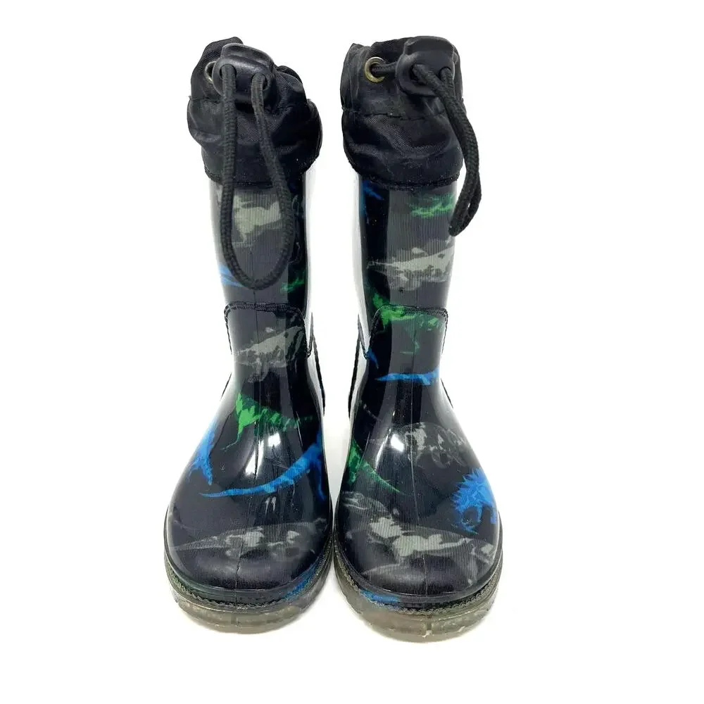 Jelly Beans Dinosaur Rain Boots‎ Black Youth Size 7
